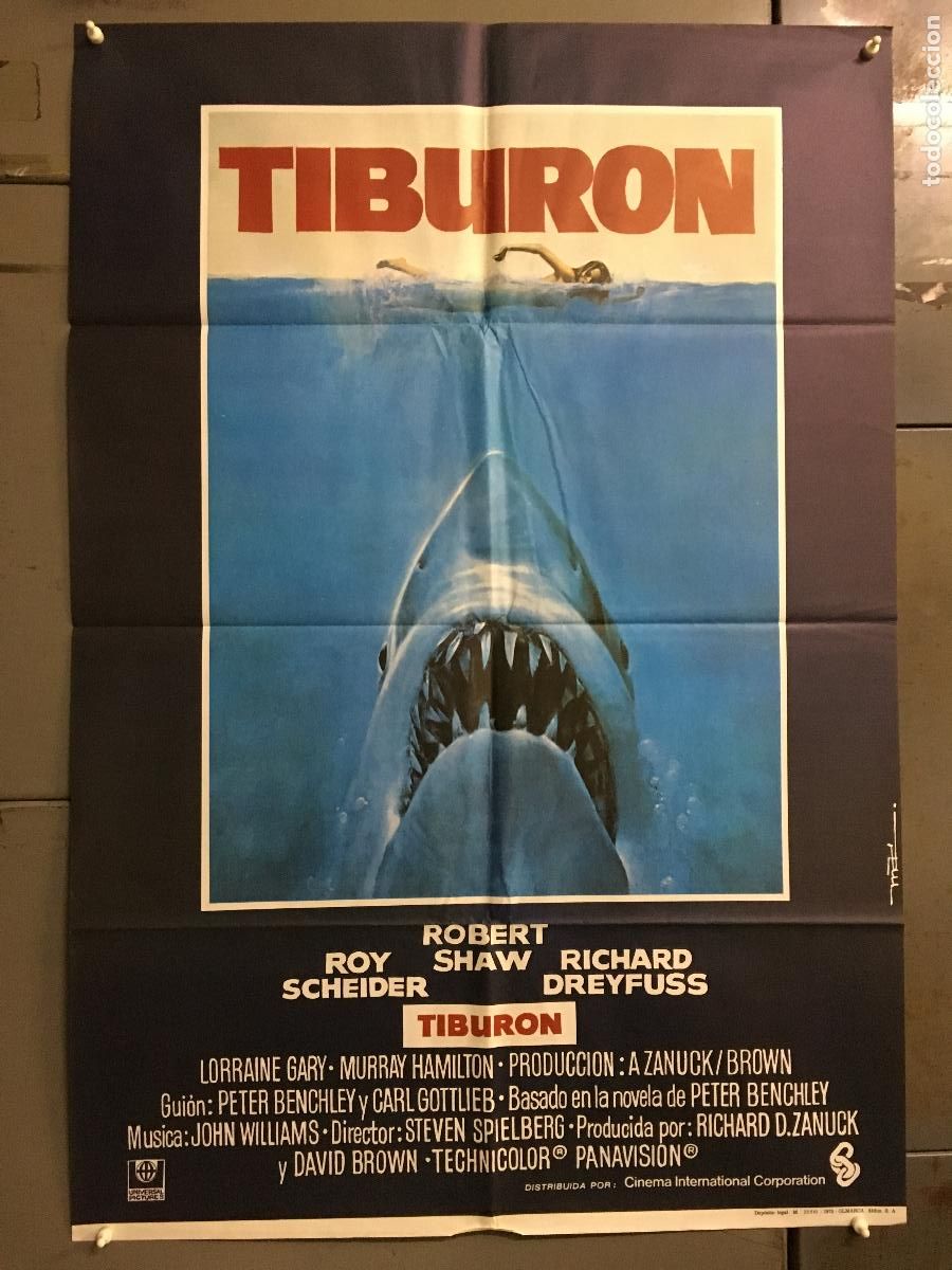 Cinema: AFD55 TIBURON STEVEN SPIELBERG MAC POSTER ORIGINAL 70X100 ESTRENO