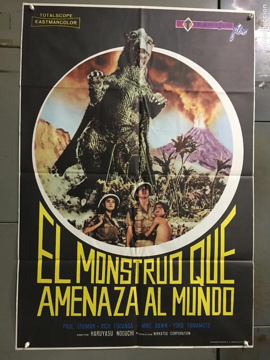 Cine: AFD56 EL MONSTRUO QUE AMENAZA EL MUNDO GAPPA MONSTER GODZILLA POSTER ORIGINAL 70X100 ESTRENO