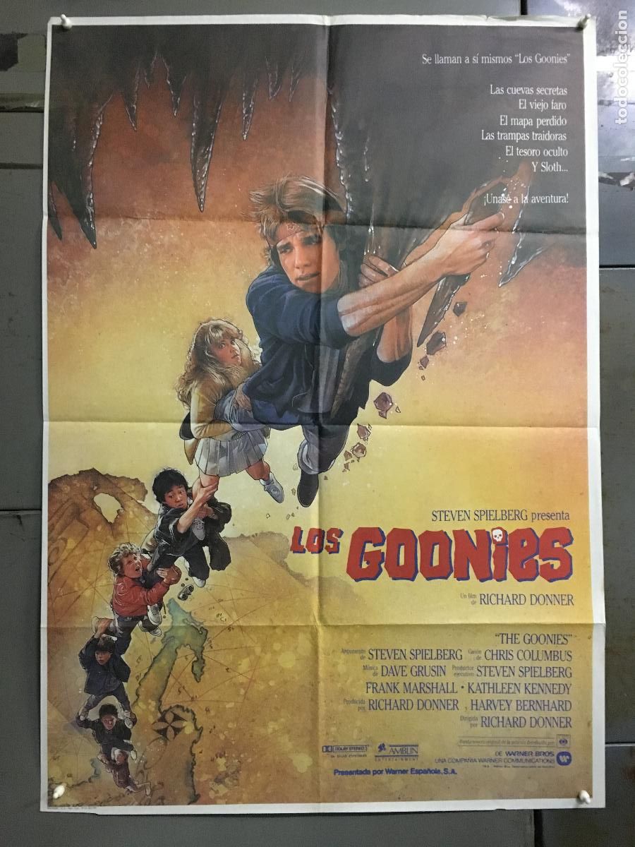 Cine: AFD58 LOS GOONIES RICHARD DONNER STEVEN SPIELBERG POSTER ORIGINAL 70X100 ESTRENO