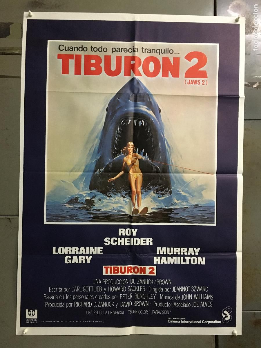 Cine: AFD59 TIBURON 2 ROY SCHEIDER JEANNOT SZWARC POSTER ORIGINAL 70X100 ESTRENO