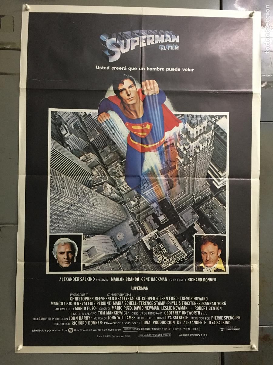 Cin&eacute;ma: AFD60 SUPERMAN EL FILM CHRISTOPHER REEVE RICHARD DONNER POSTER ORIGINAL 70X100 ESTRENO