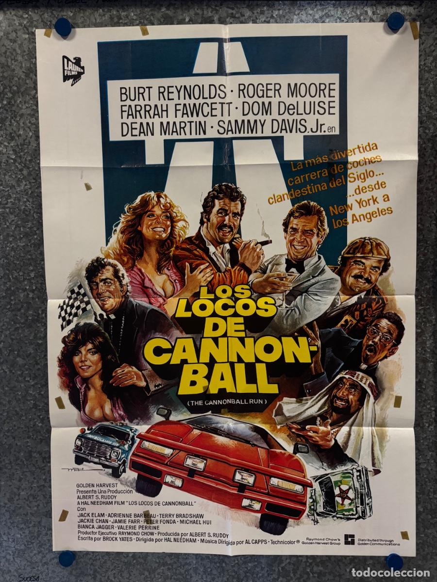 Cine: Los locos de Cannon Ball, Burt Reynolds, Roger Moore, POSTER ORIGINAL