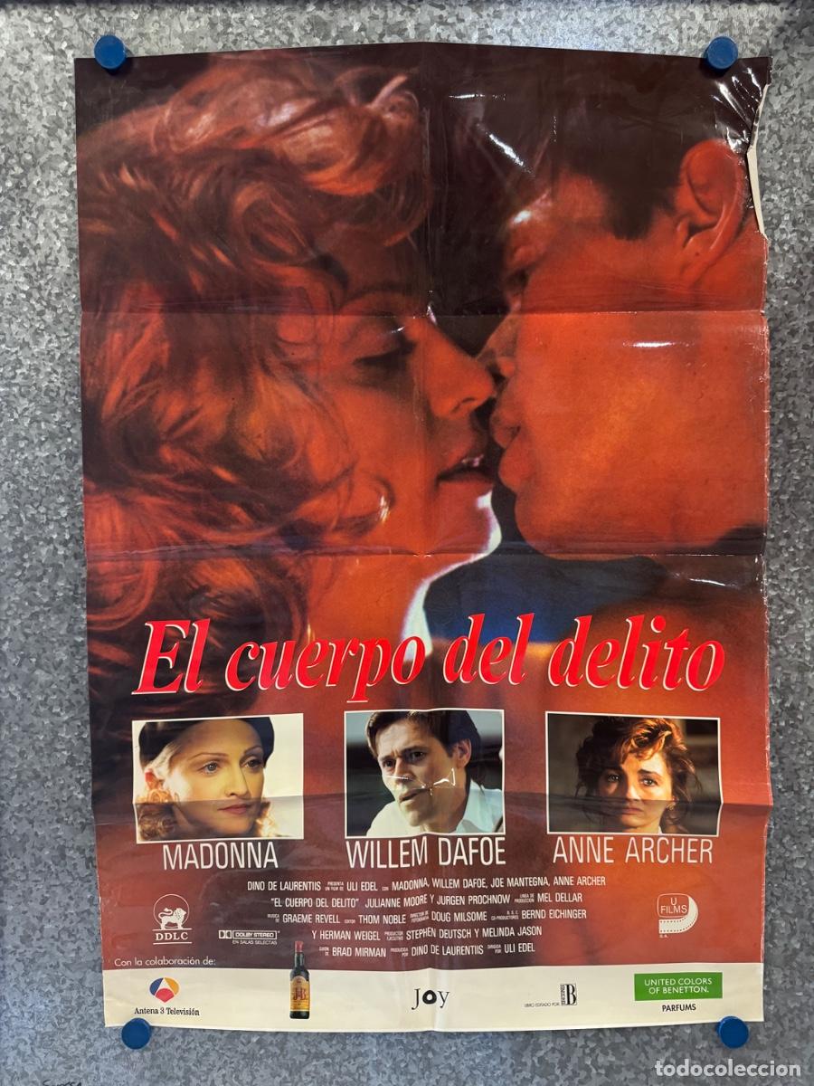 Cine: El cuerpo del delito, Madonna, Willem Dafoe, POSTER ORIGINAL