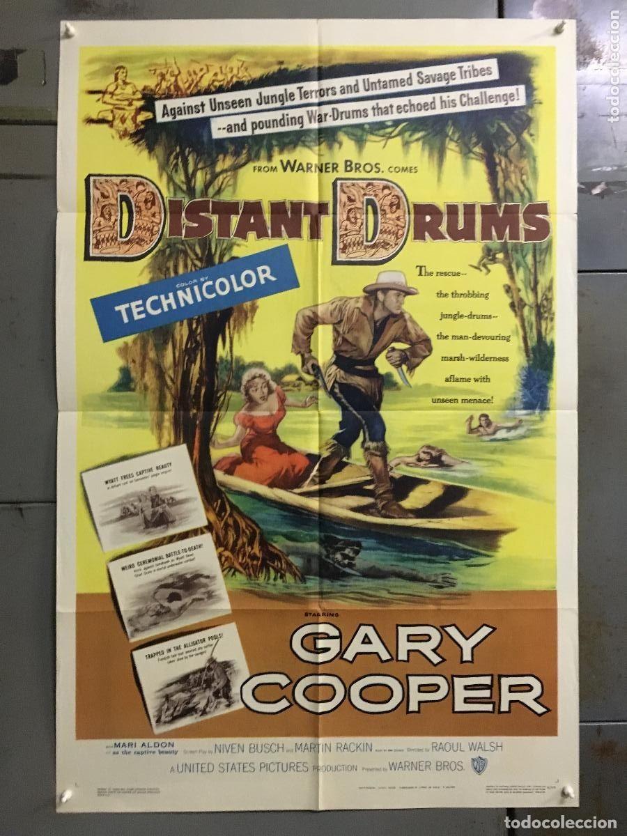 Cin&eacute;ma: PJE 0387 TAMBORES LEJANOS GARY COOPER RAOUL WALSH POSTER ORIGINAL USA 70x105