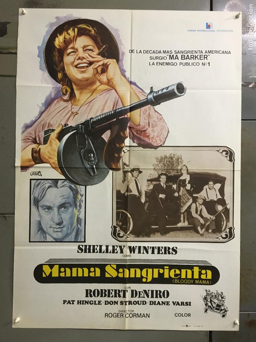 Cin&eacute;ma: AFD64 MAMA SANGRIENTA ROGER CORMAN SHELLEY WINTERS ROBERT DE NIRO JANO POSTER ORIGINAL 70X100 EST