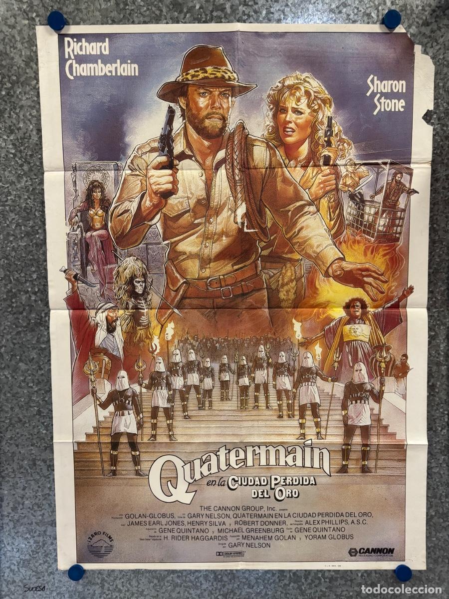 Cine: Quatermain, Richard Chamberlain, Sharon Stone, A&ntilde;o 1986, POSTER ORIGINAL