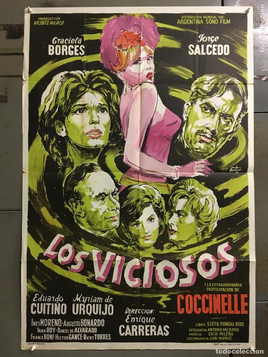 Cine: PJE 0390 LOS VICIOSOS GRACIELA BORGES ENRIQUE CARRERAS VENTURI POSTER ORIGINAL ARGENTINO 75X110 LITO