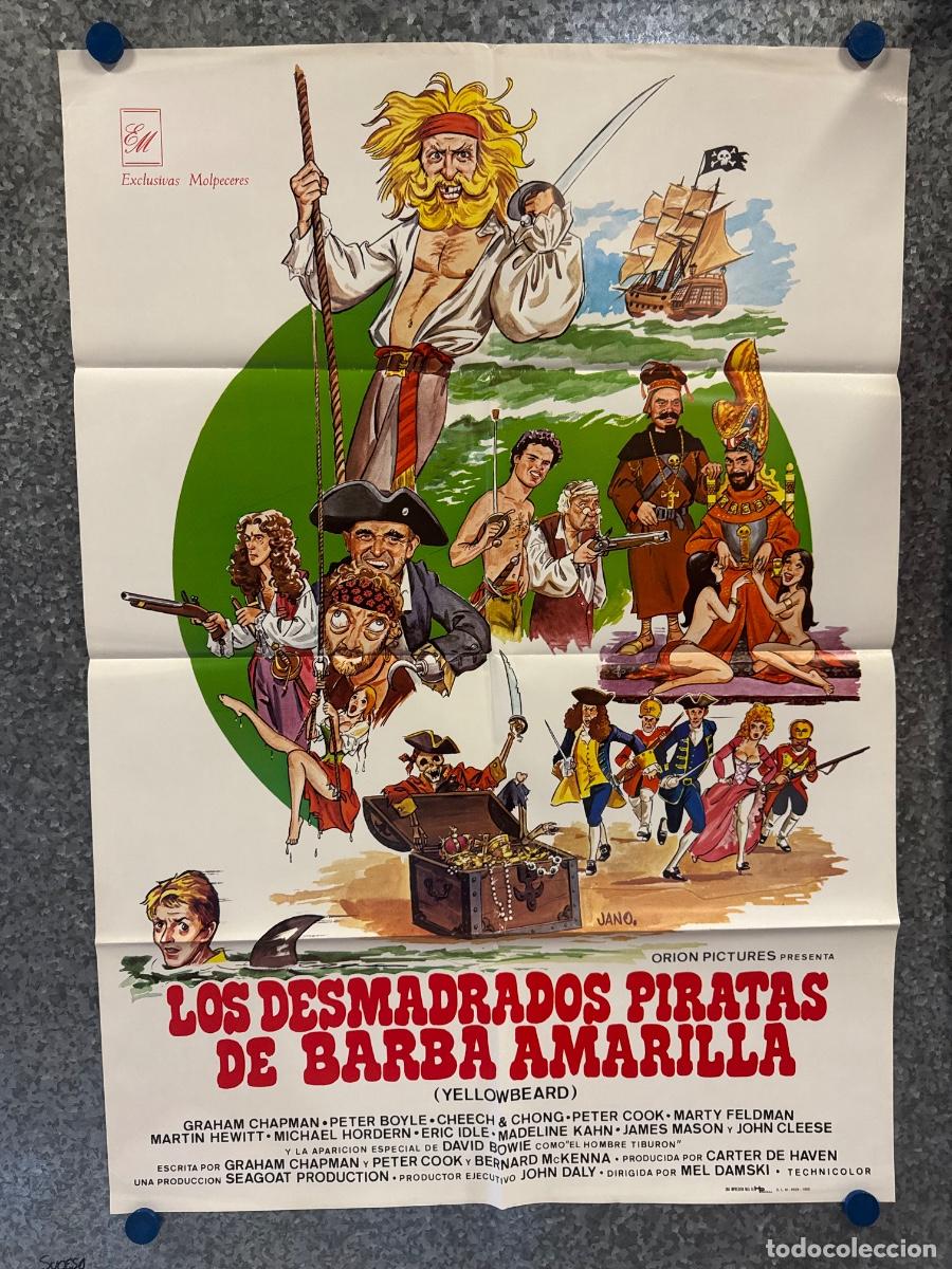 Cine: Los desmadrados piratas de barba amarilla, Graham Chapman, Peter Boyle, A&ntilde;o 1985, POSTER ORIGINAL