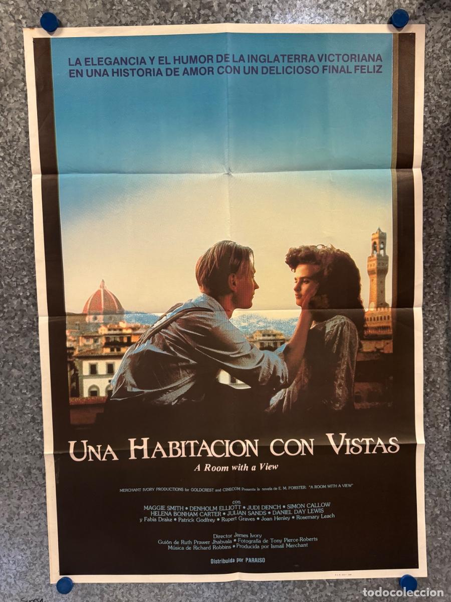 Cine: Una habitacion con vistas, Maggie Smith, Denholm Elliott, A&ntilde;o 1986, POSTER ORIGINAL