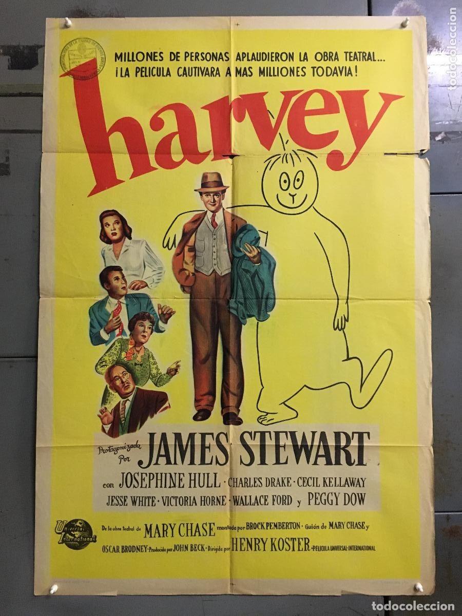 Cine: PJE 0393 EL INVISIBLE HARVEY JAME STEWART POSTER ORIGINAL ARGENTINO 75X110 LITOGRAFIA