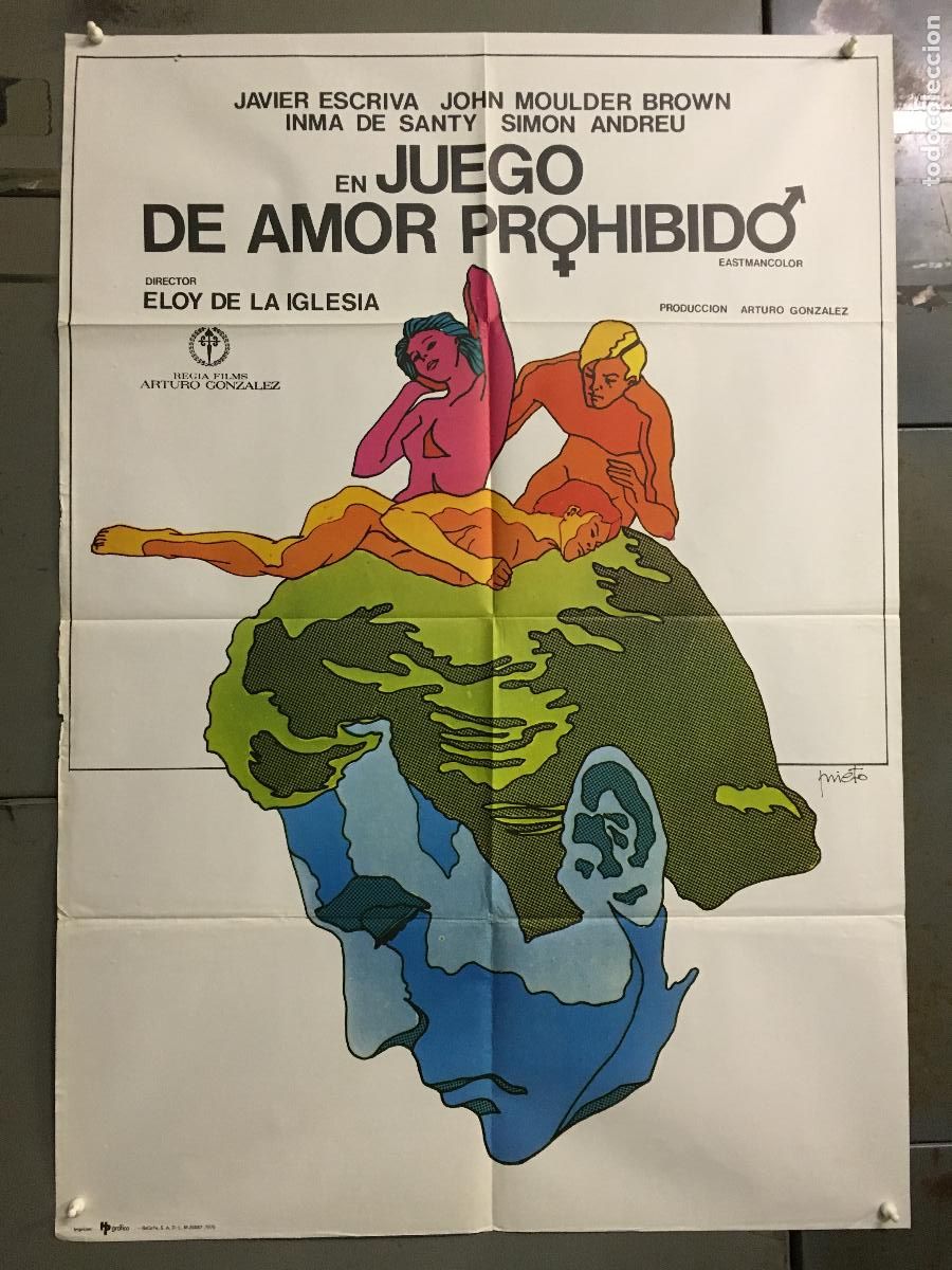 Cinema: AFD77 JUEGO DE AMOR PROHIBIDO ELOY DE LA IGLESIA PRIETO POSTER ORIGINAL ESTRENO 70X100