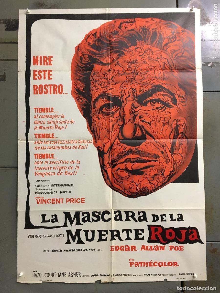 Cine: PJE 0395 LA MASCARA DE LA MUERTE ROJA VINCENT PRICE ROGER CORMAN POSTER ORIG ARGENTINO 75X110 LITO