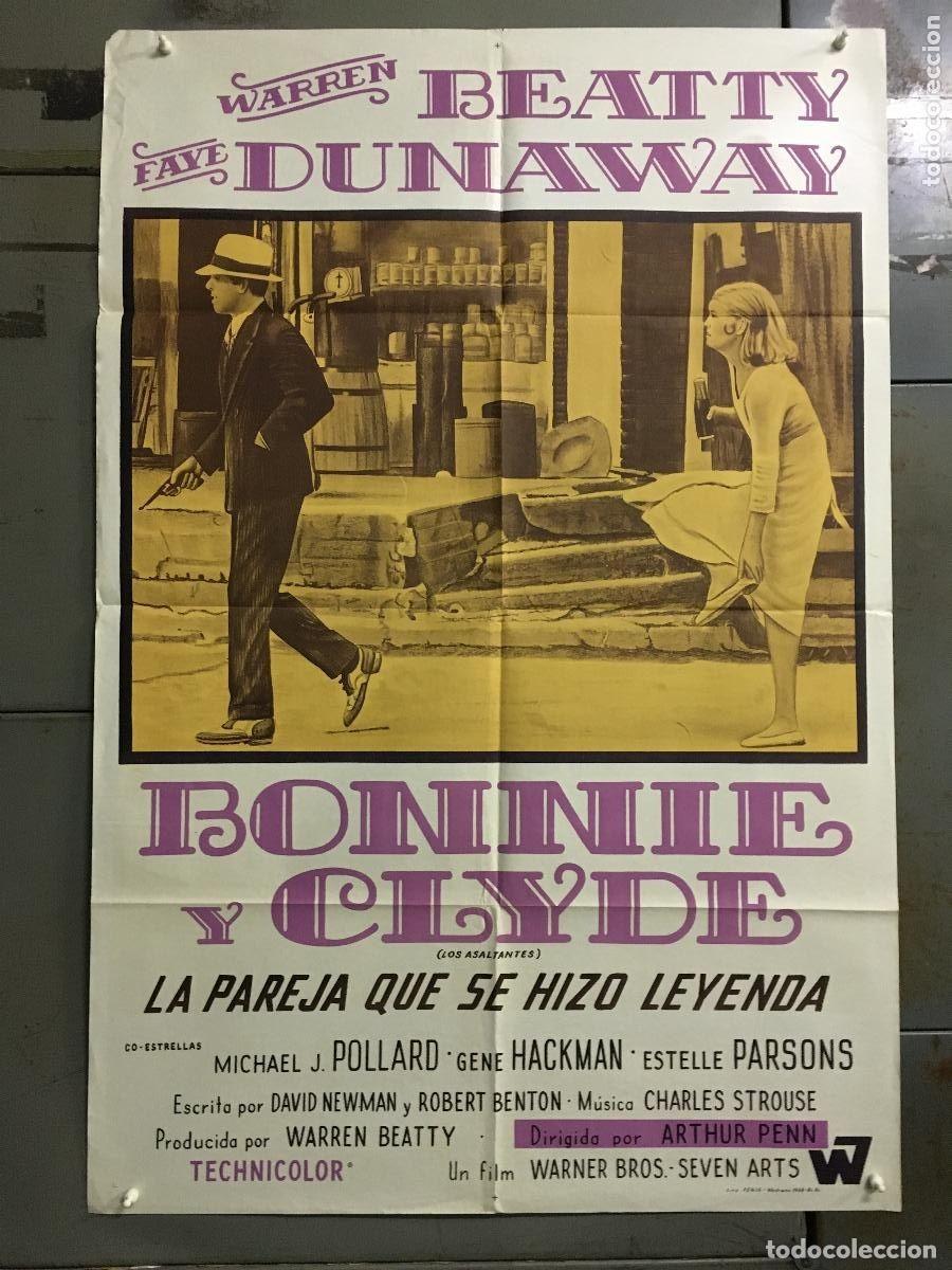 Cine: PJE 0401 BONNIE Y CLYDE WARREN BEATTY FAYE DUNAWAY POSTER ORIGINAL ARGENTINO 75X110 LITOGRAFIA