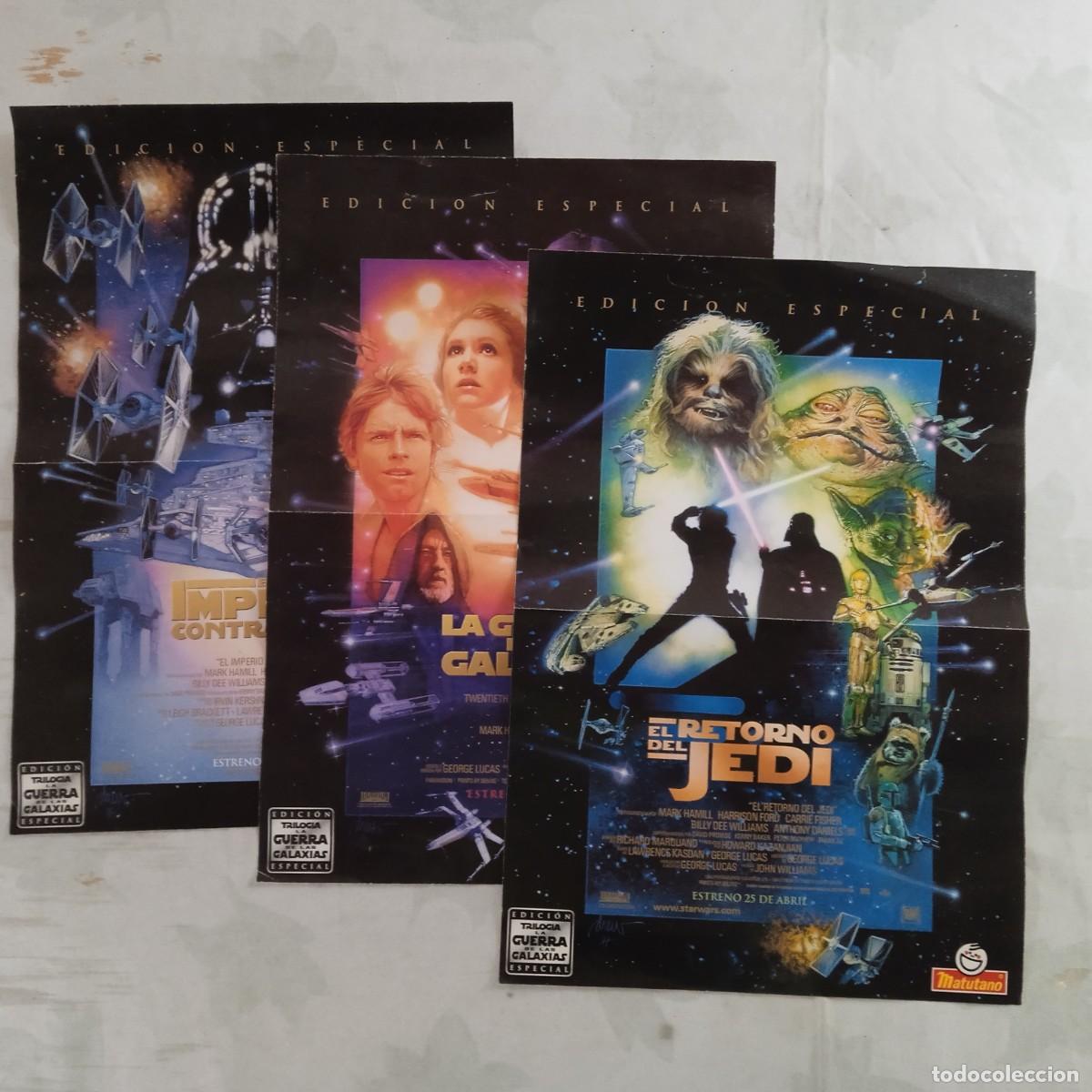 Cine: Lote 3 posters promocionales Star Wars Matutano La Guerra de las Galaxias. 28 x 40 cm. 1997