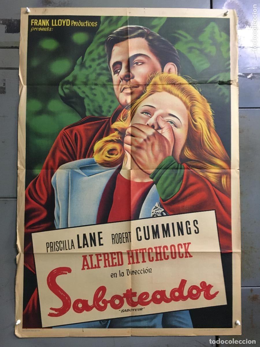 Cine: PJE 0405 SABOTAJE ALFRED HITCHCOCK ROBERT CUMMINGS PRISCILLA LANE POSTER ARGENTINO 75X110 LITOGRAFIA