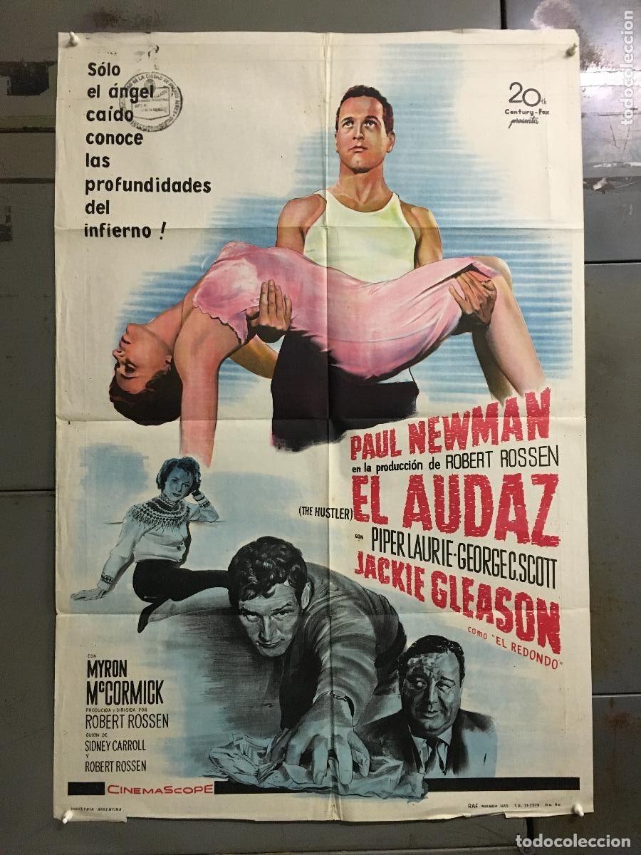 Cine: PJE 0406 EL BUSCAVIDAS PAUL NEWMAN BILLAR POSTER ORIGINAL ARGENTINO 75X110 LITOGRAFIA