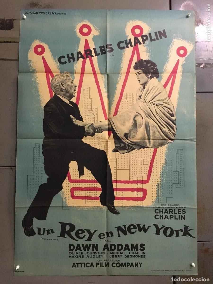 Cinema: PJE 0407 UN REY EN NUEVA YORK CHARLES CHAPLIN POSTER ORIGINAL ARGENTINO 75X110 LITOGRAFIA