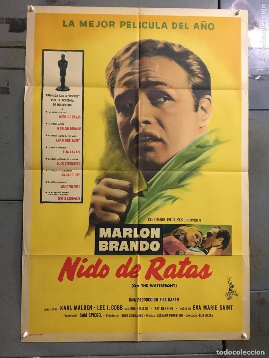 Cine: PJE 0409 LA LEY DEL SILENCIO MARLON BRANDO ELIA KAZAN POSTER ORIGINAL ARGENTINO 75X110 LITOGRAFIA