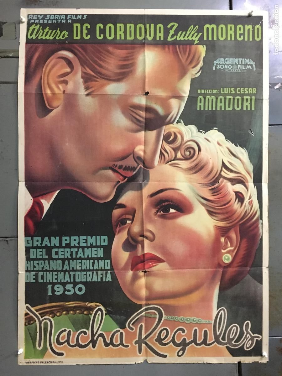 Cine: AFD81 NACHA REGULES ZULLY MORENO ARTURO DE CORDOVA POSTER ORIGINAL ESTRENO 70X100 LITOGRAFIA