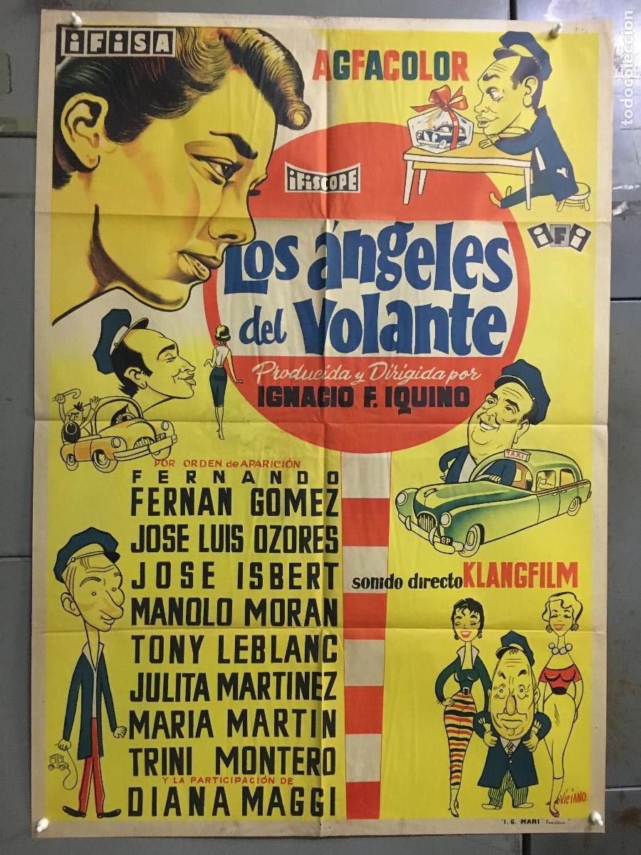 Cinema: AFD85 LOS ANGELES DEL VOLANTE FERNAN GOMEZ OZORES ISBERT LEBLANC VICIANO POSTER 70X100 LITOGRAFIA