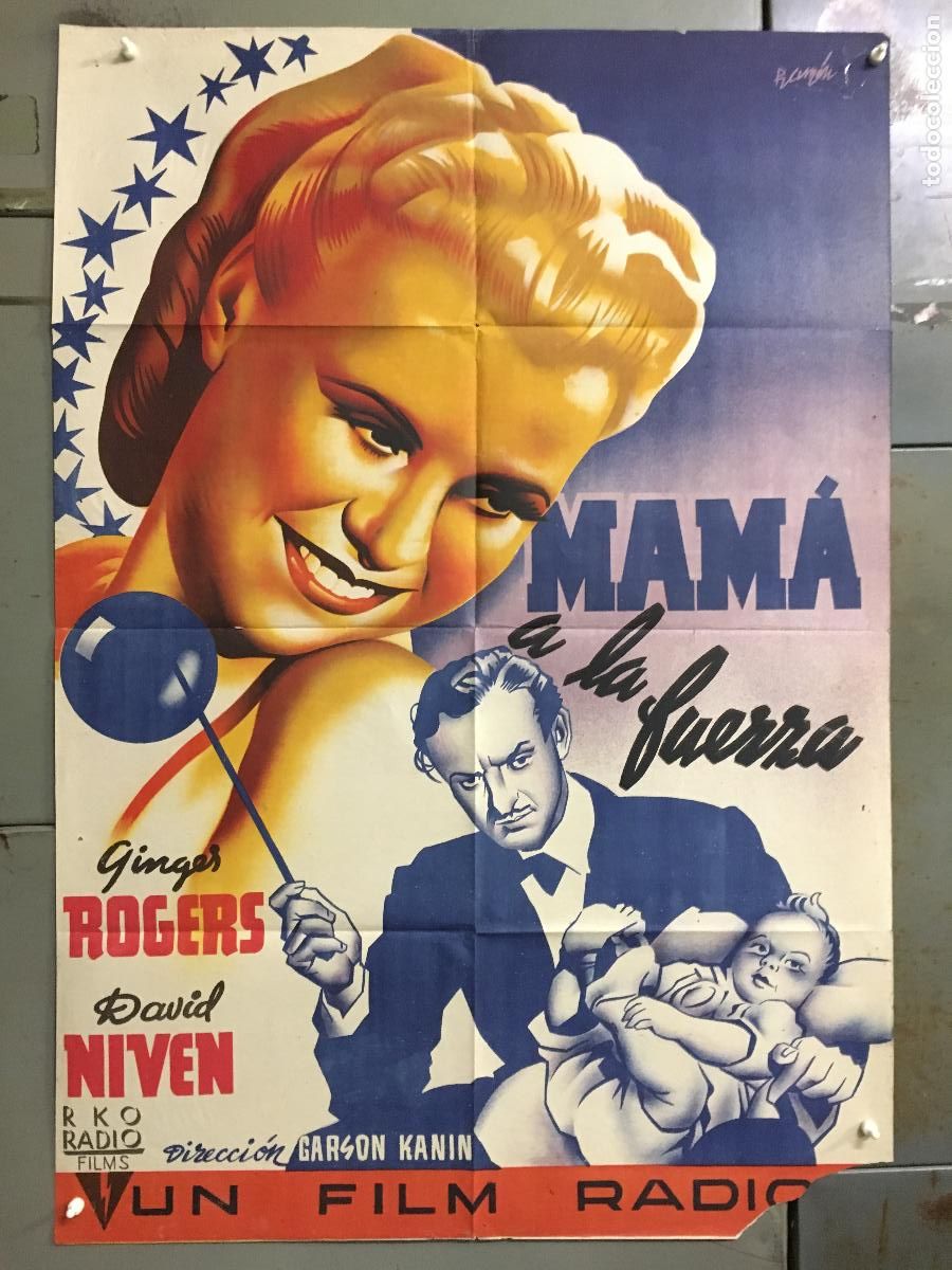Cinema: AFE00 MAMA A LA FUERZA GINGER ROGERS DAVID NIVEN RAMON POSTER ORIG 70X100 ESTRENO LITOGRAFIA