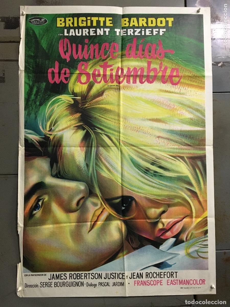Cine: PJE 0412 TWO WEEKS IN SEPTEMBER/ A COEUR JOIE BRIGITTE BARDOT SEXY POSTER 75X110 ARGENTINO LITO
