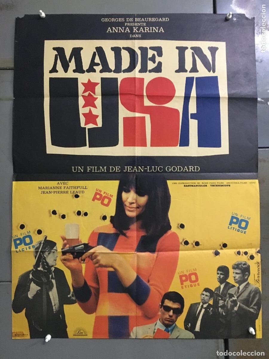 Cin&eacute;ma: PJE 0259 MADE IN USA JEAN-LUC GODARD ANNA KARINA POSTER ORIGINAL FRANCES 60X80