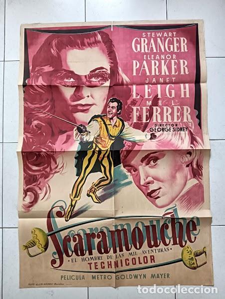 Cinema: SMP 2207 SCARAMOUCHE STEWART GRANGER JANET LEIGH PARKER POSTER ORIGINAL 70X100 ESTRENO LITOGRAFIA