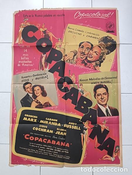 Kino: SMP 2211 COPACABANA GROUCHO MARX CARMEN MIRANDA POSTER ORIGINAL 70X100 ESTRENO LITOGRAFIA