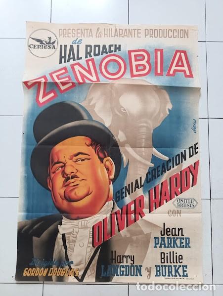Cinema: SMP 2213 ZENOBIA OLIVER HARDY ELEFANTE DIARCO POSTER ORIGINAL 70X100 ESTRENO LITOGRAFIA