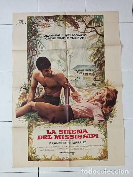 Cine: SMP 2205 LA SIRENA DEL MISSISSIPPI TRUFFAUT BELMONDO DENEUVE MAC POSTER ORIGINAL 70X100 ESTRENO