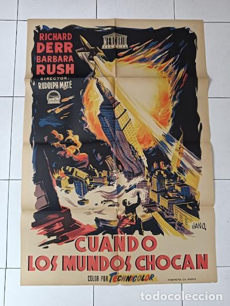 Cinema: SMP 2229 CUANDO LOS MUNDOS CHOCAN BARBARA RUSH RUDOLPH MATE SCIFI POSTER ORIG 70X100 ESTRENO LITO