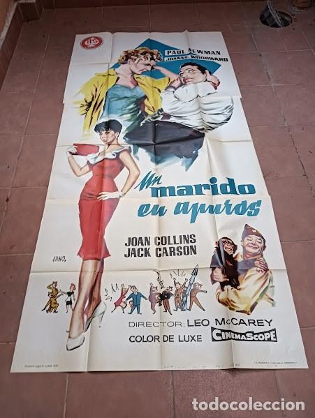 Cin&eacute;ma: SMP 2245 UN MARIDO EN APUROS PAUL NEWMAN JOAN COLLINS JANO POSTER ORIGINAL 3 HOJAS 100X205 ESTRENO