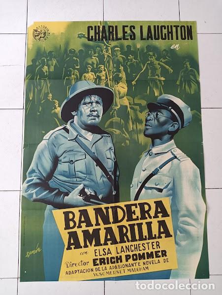 Cinema: SMP 2254 BANDERA AMARILLA CHARLES LAUGHTON RAMON POSTER ORIGINAL 70X100 ESTRENO LITOGRAFIA
