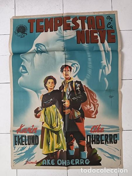 Cine: SMP 2256 TEMPESTAD EN LA NIEVE KARIN EKELUND CINE SUECO POSTER ORIGINAL 70X100 ESTRENO LITOGRAFIA