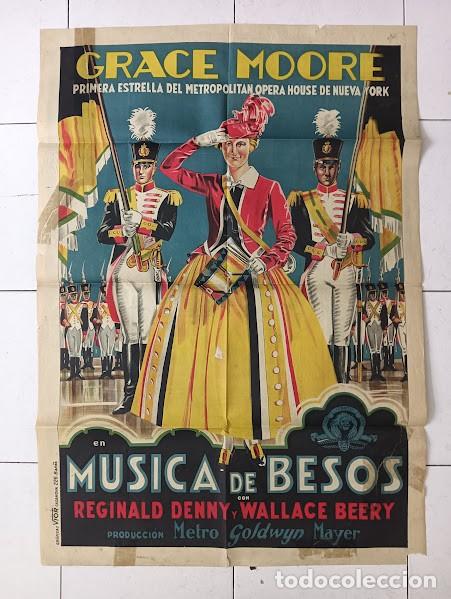 Cinema: SMP 2263 MUSICA DE BESOS GRACE MOORE POSTER ORIGINAL 70X100 ESTRENO LITOGRAFIA