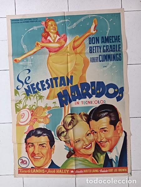 Kino: SMP 2264 SE NECESITAN MARIDOS BETTY GRABLE DON AMECHE SOLIGO POSTER ORIGINAL 70X100 ESTRENO LITO