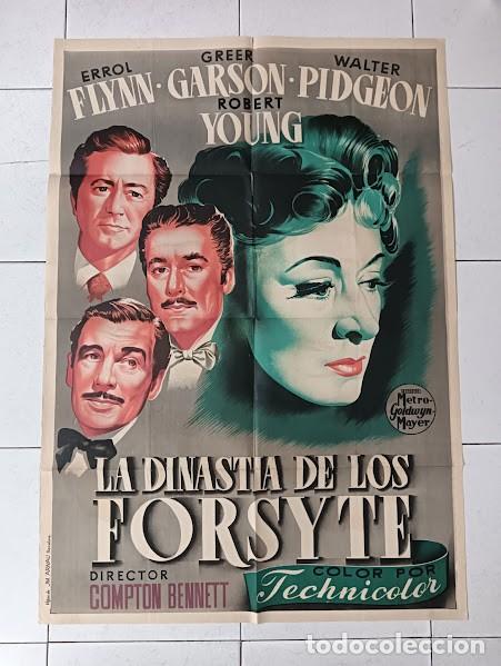 Cine: SMP 2265 LA DINASTIA DE LOS FORSYTE ERROL FLYNN GREER GARSON POSTER ORIGINAL 70X100 ESTRENO LITO