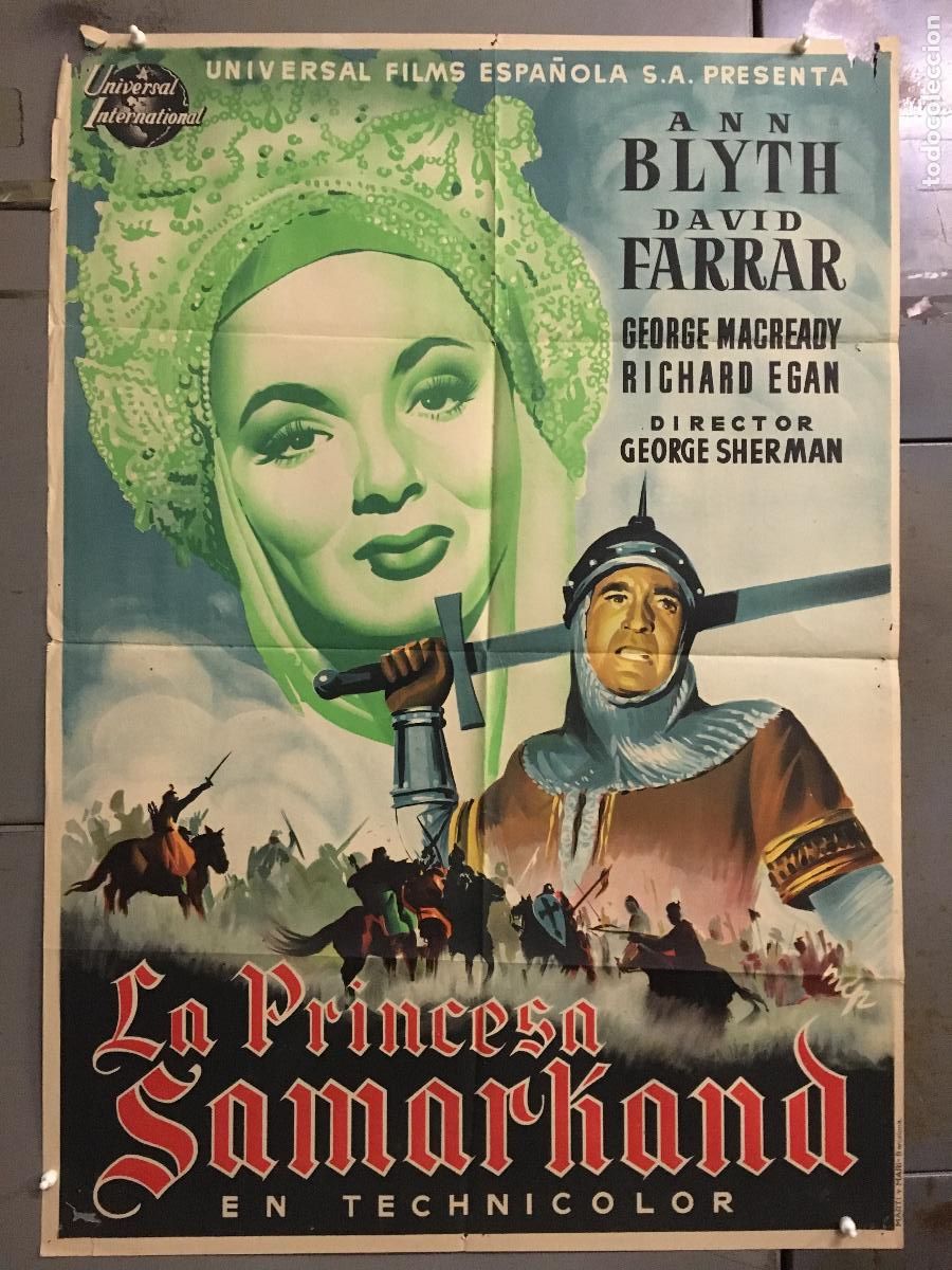 Cine: AFE04 LA PRINCESA SAMARKAND ANN BLYTH MCP POSTER ORIGINAL 70X100 ESTRENO LITOGRAFIA