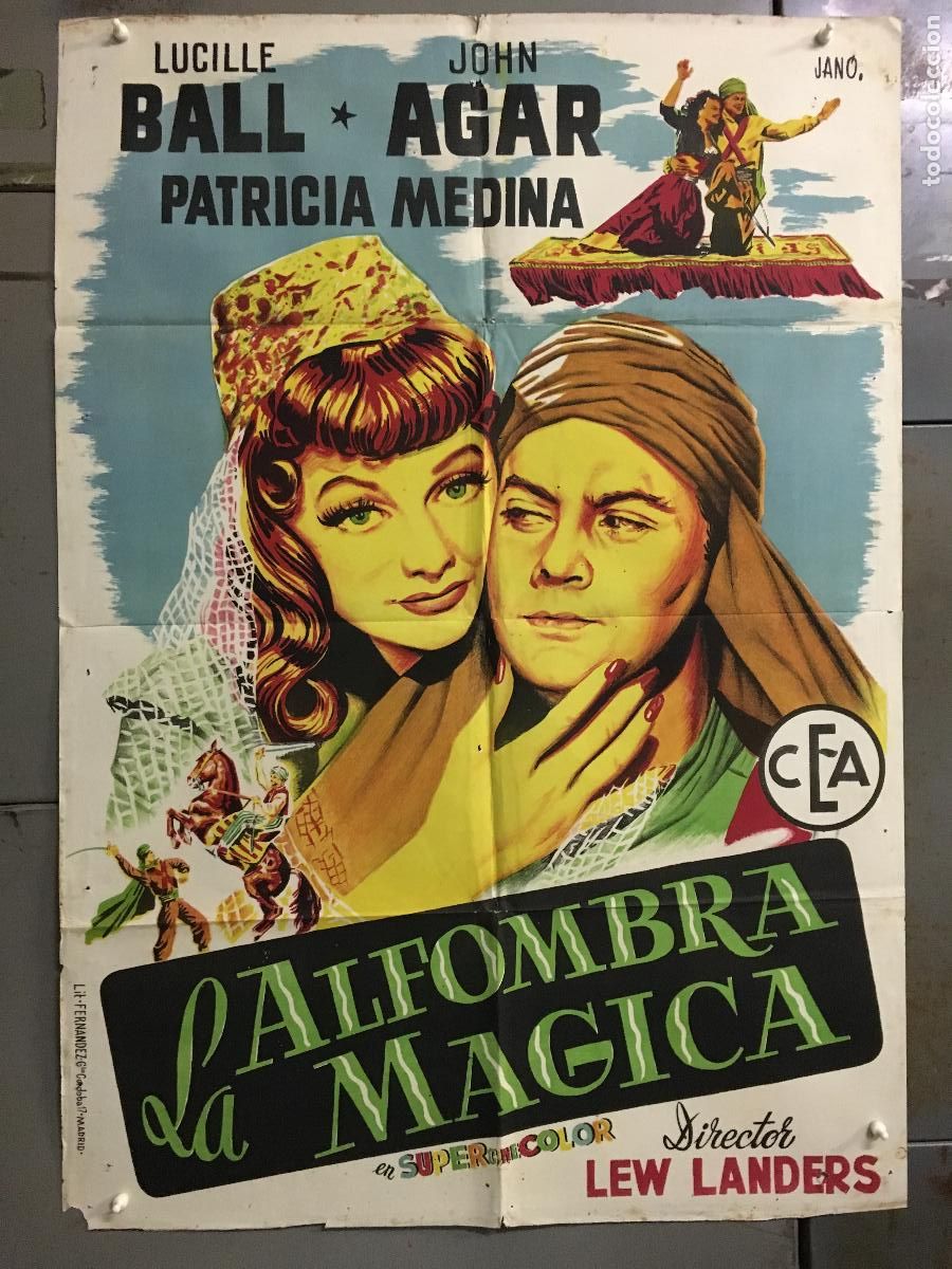 Cine: AFE07 LA ALFOMBRA MAGICA LUCILLE BALL POSTER ORIGINAL 70X100 ESTRENO LITOGRAFIA