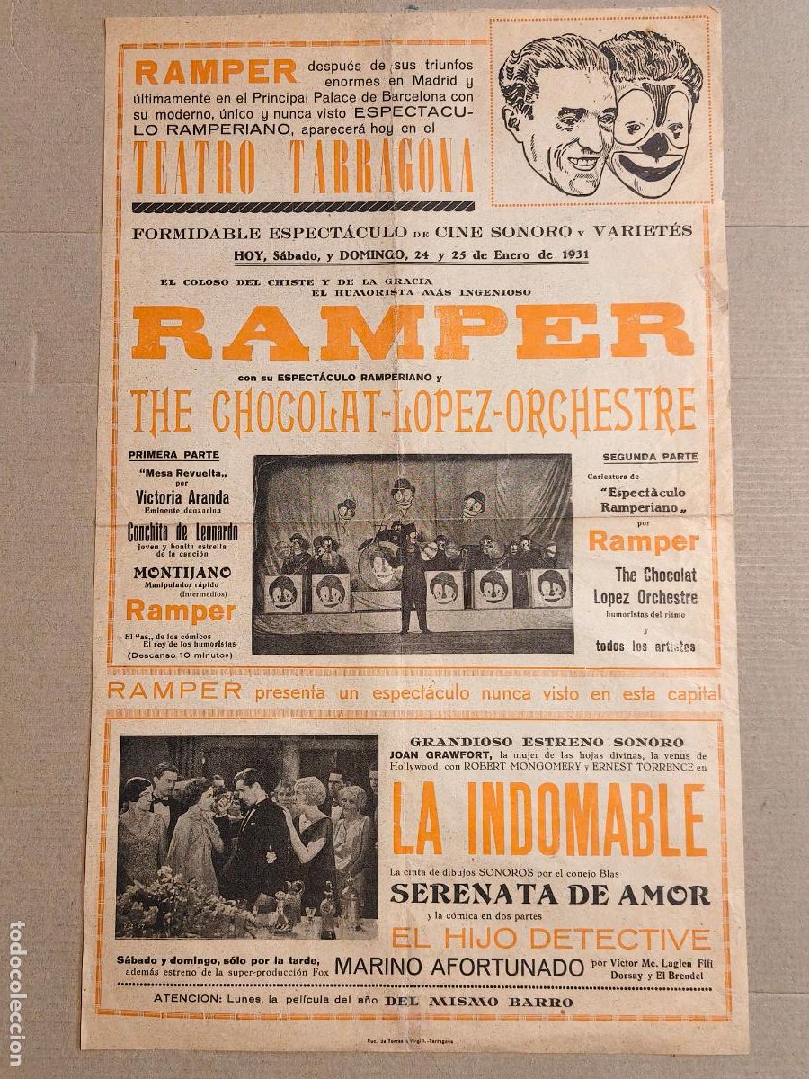 Cinema: RAMPER ACTUACION EN TEATRO TARRAGONA 1931