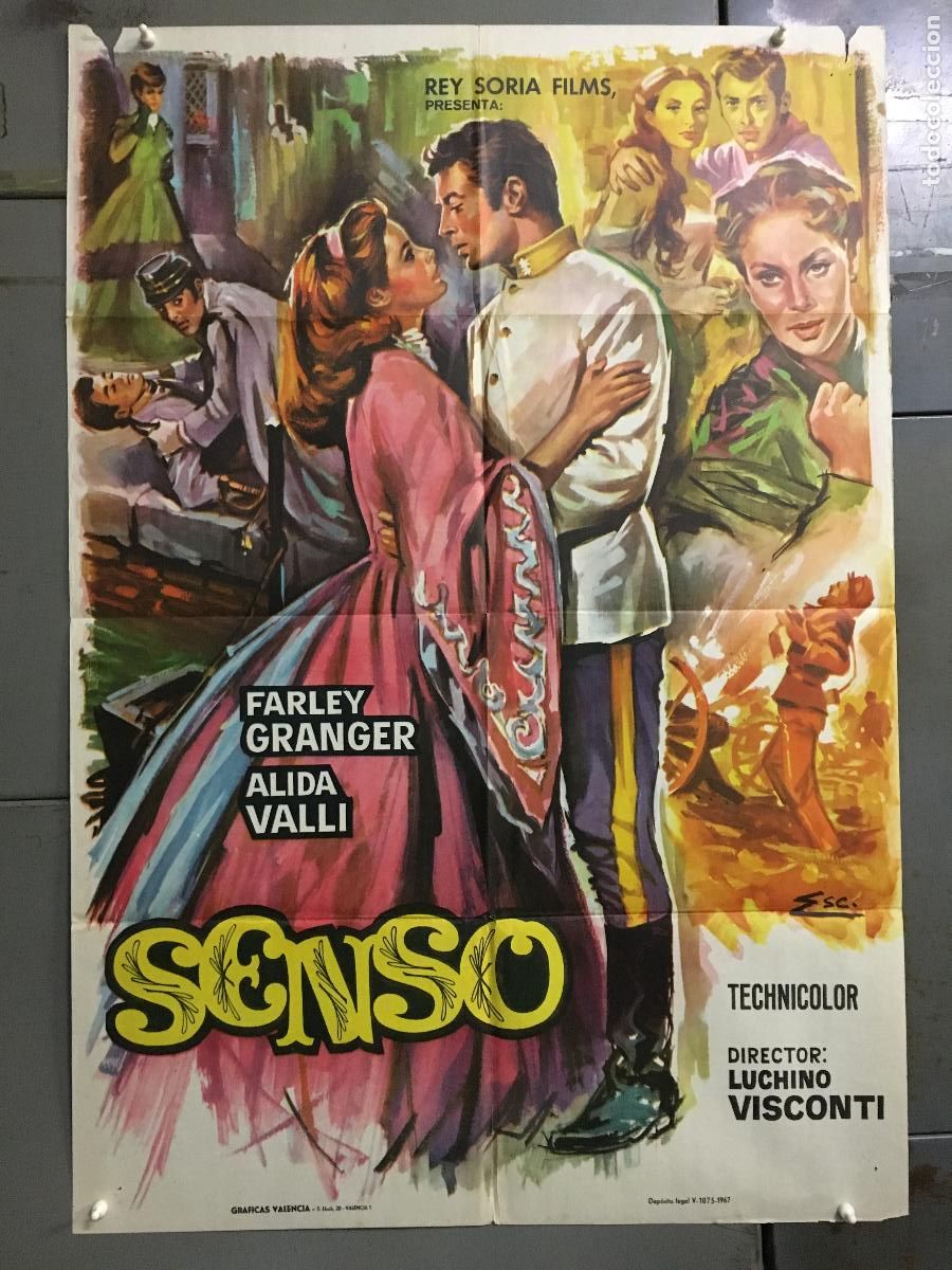Cin&eacute;ma: AFE18 SENSO LUCHINO VISCONTI ALIDA VALLI FARLEY GRANGER ESC POSTER ORIGINAL 70X100 ESTRENO
