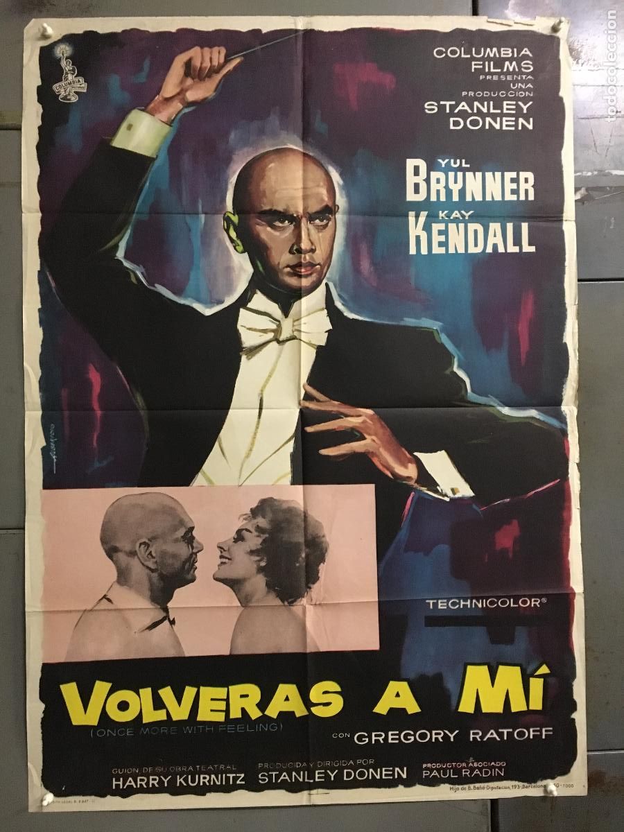 Cin&eacute;ma: AFE19 VOLVERAS A MI YUL BRYNNER KAY KENDALL STANLEY DONEN ALBERICIO POSTER ORIGINAL 70X100 ESTRENO
