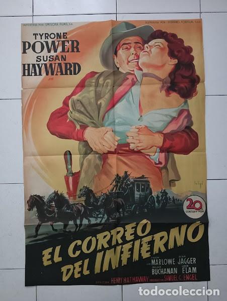 Cinema: SMP 2277 EL CORREO DEL INFIERNO TYRONE POWER SUSAN HAYWARD SOLIGO POSTER ORIG 70X100 ESTRENO LITO