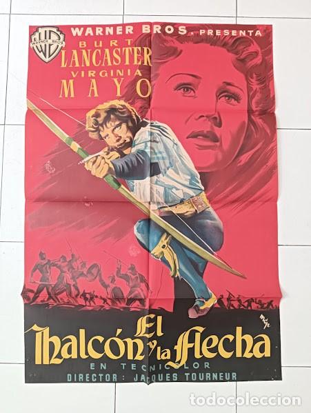 Cinema: SMP 2278 EL HALCON Y LA FLECHA BURT LANCASTER JACQUES TOURNEUR POSTER ORIGINAL 70X100 ESTRENO LITO
