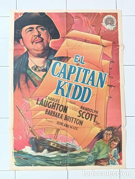 Cinema: SMP 2283 EL CAPITAN KIDD CHARLES LAUGHTON RANDOLPH SCOTT POSTER ORIGINAL 70X100 ESTRENO LITOGRAFIA