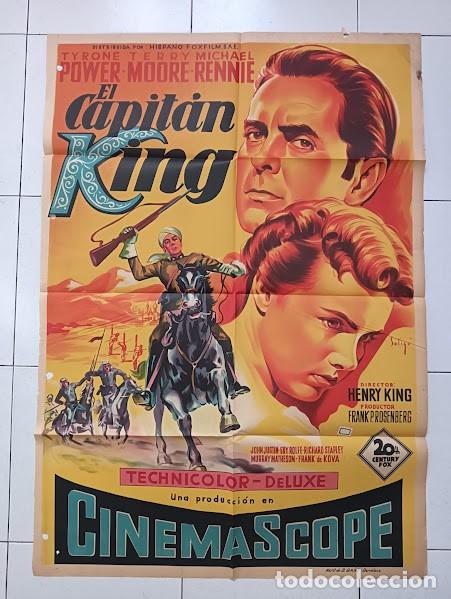 Cine: SMP 2286 EL CAPITAN KING TYRONE POWER TERRY MOORE SOLIGO POSTER ORIGINAL 70X100 ESTRENO LITOGRAFIA