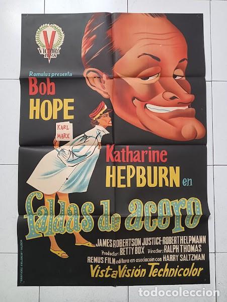 Cinema: SMP 2298 FALDAS DE ACERO KATHARINE HEPBURN BOB HOPE POSTER ORIG 70X100 ESTRENO LITO