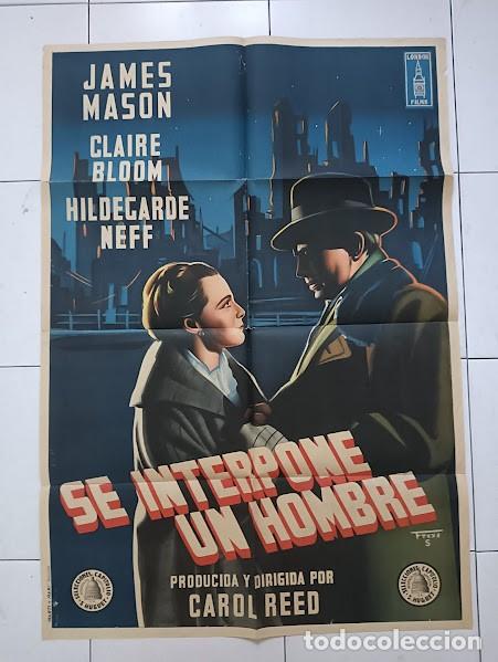 Kino: SMP 2299 SE INTERPONE UN HOMBRE JAMES MASON CLAIRE BLOOM CAROL REED POSTER ORIG 70X100 ESTRENO LITO