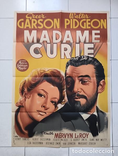 Cinema: SMP 2300 MADAME CURIE GREER GARSON WALTER PIDGEON POSTER ORIGINAL 70X100 ESTRENO LITOGRAFIA